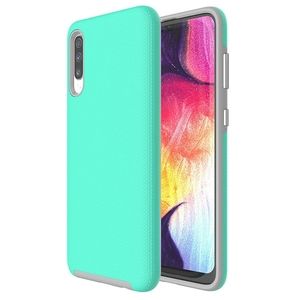 New case for galaxy A50 green and gray color.